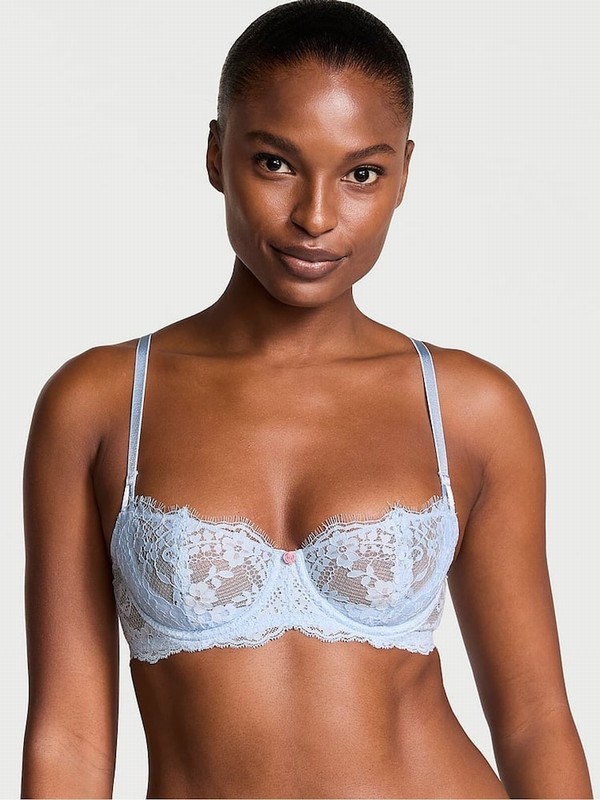 Light Blue Victoria Secret Lace Unlined Balcony Bras | XOINJ1920