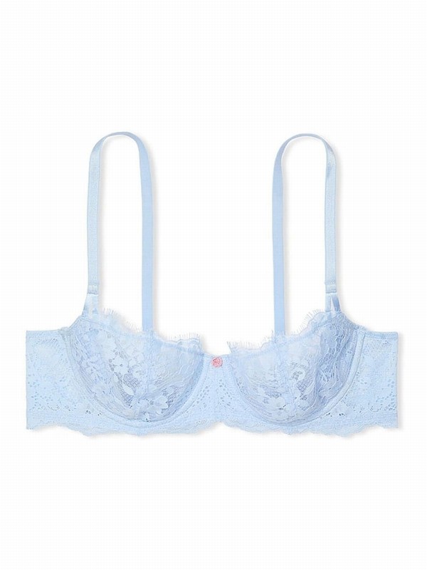 Light Blue Victoria Secret Lace Unlined Balcony Bras | XOINJ1920