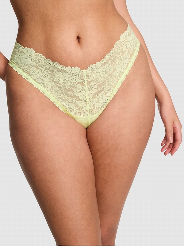 Light Green / Cream / Green Victoria Secret Lime Cream Lacezilian Underwear | DFJUA1372