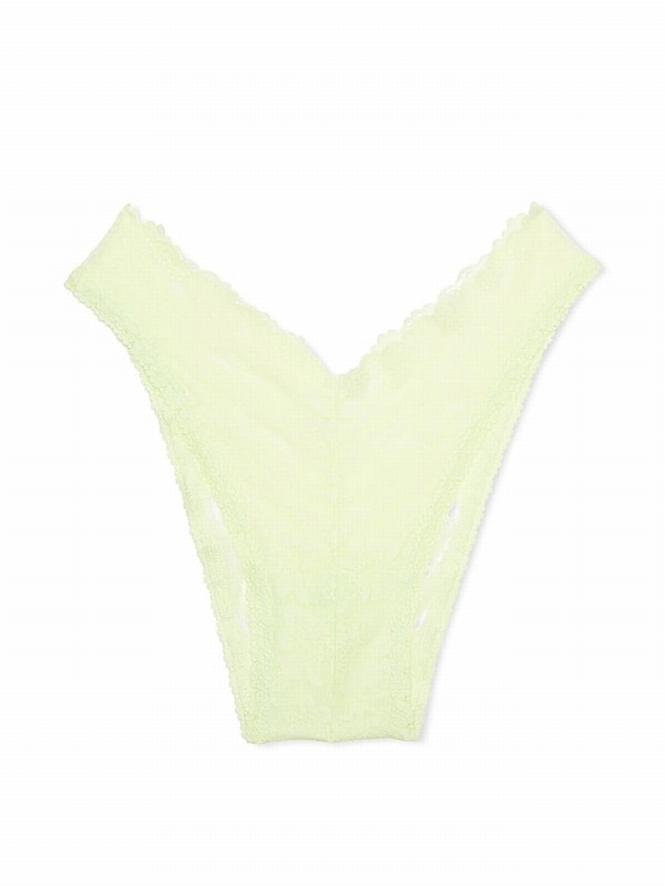 Light Green / Cream / Green Victoria Secret Lime Cream Lacezilian Underwear | DFJUA1372