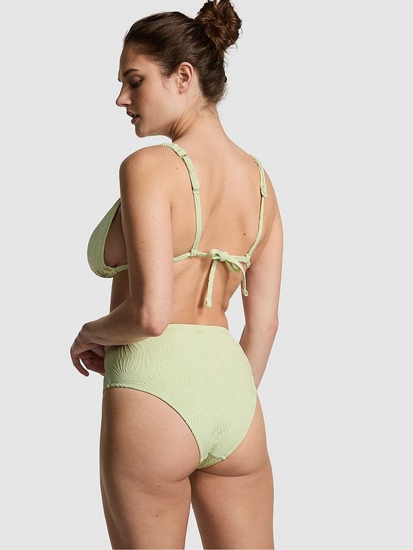 Light Green / Cream / Green Victoria Secret Lime Cream High Waisted Bikini Bottom | LWHAJ7693