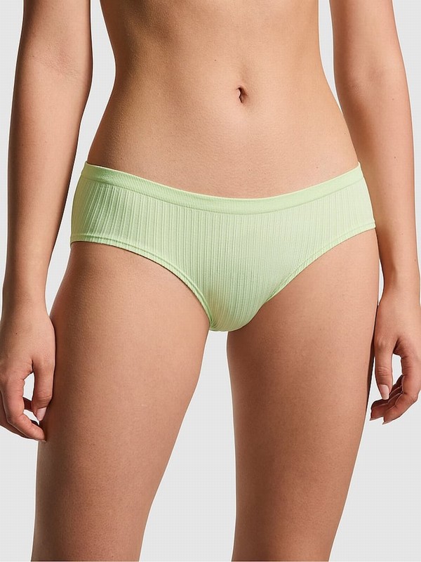Light Green / Cream / Green / Blue Victoria Secret Lime Cream Denim Hipster Underwear | SKZVQ3285