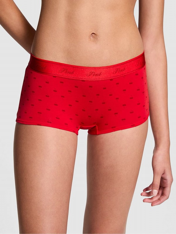 Light Red Victoria Secret Bright Vermillion Cherries Cotton Logo Underwear | EDQFV8341