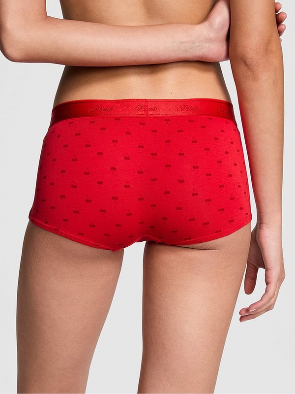 Light Red Victoria Secret Bright Vermillion Cherries Cotton Logo Underwear | EDQFV8341