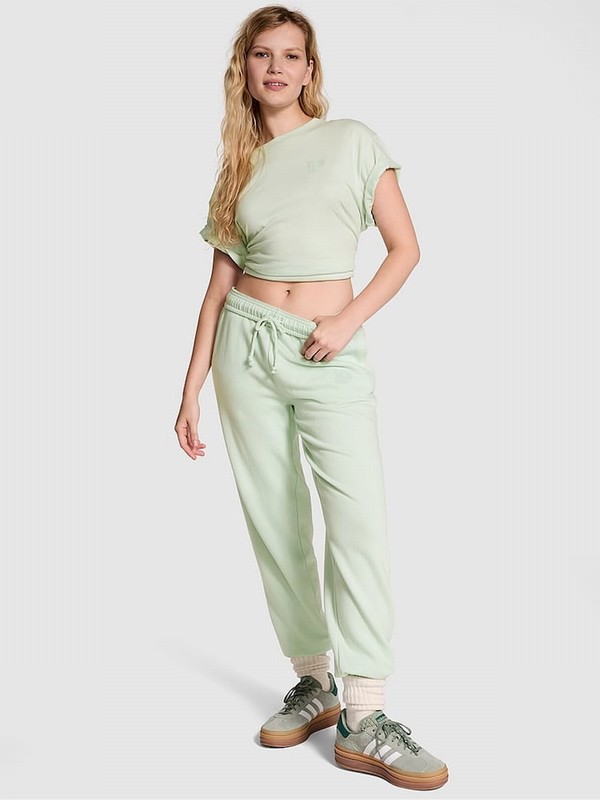 Mint / Green Victoria Secret Mint Cuffed Fleece Joggers | BDAJI1893