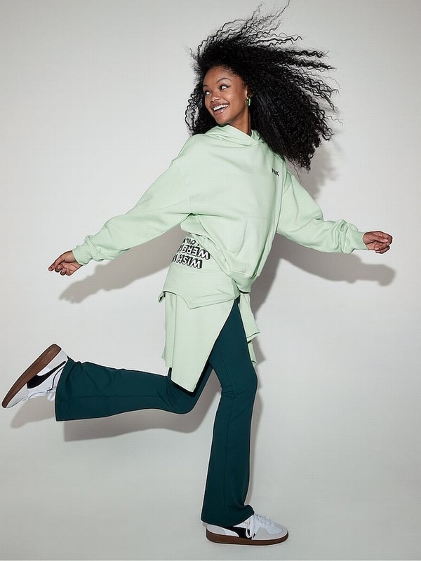 Mint / Green Victoria Secret Mint Oversized Pullover Fleece Hoodie | QWVBL2197