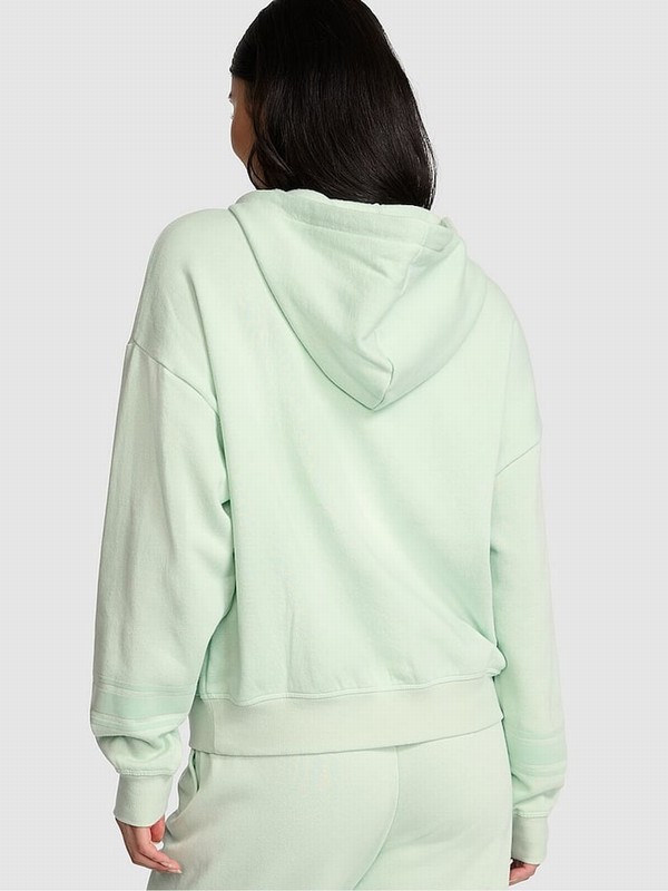 Mint / Green Victoria Secret Mint Zip Up Fleece Hoodie | CTKFX4580