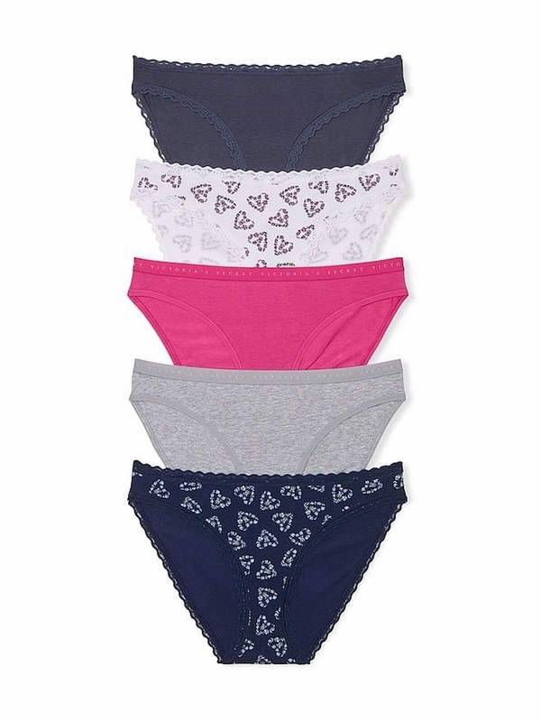 Multicolor Victoria Secret Bikini 5 Pack Lace Trim Underwear | ACSEQ4802