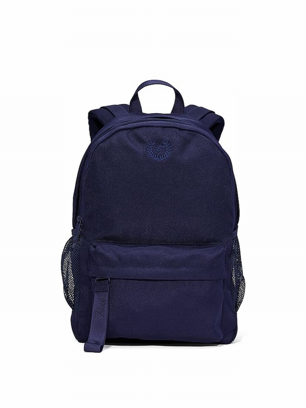 Navy / Blue Victoria Secret Midnight Canvas Backpacks | JUIYT1893