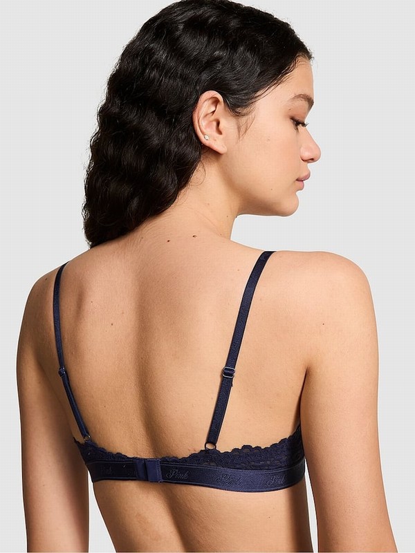 Navy / Blue Victoria Secret Midnight Lace Eyelet Bras | PVOBQ3289