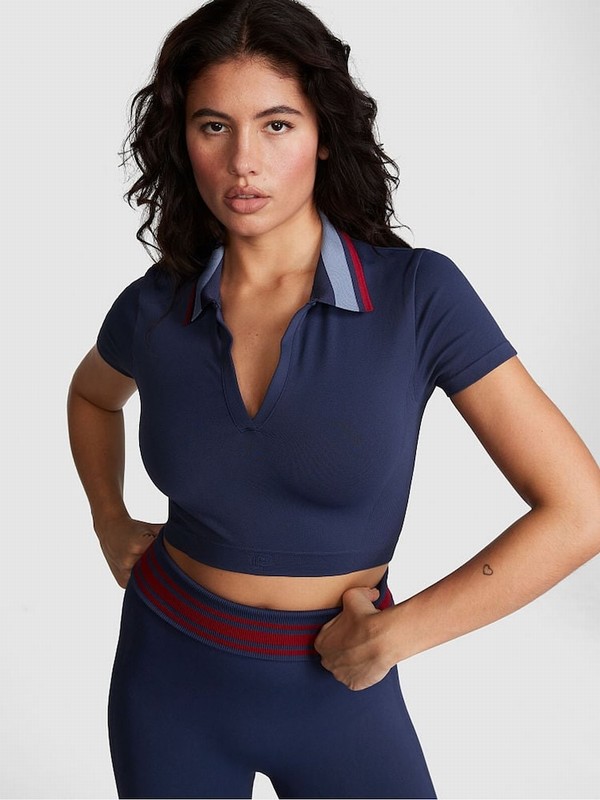 Navy / Blue Victoria Secret Midnight Polo T Shirts | DBJHX3052