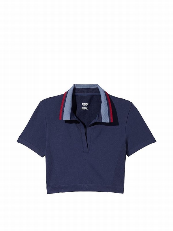 Navy / Blue Victoria Secret Midnight Polo T Shirts | DBJHX3052