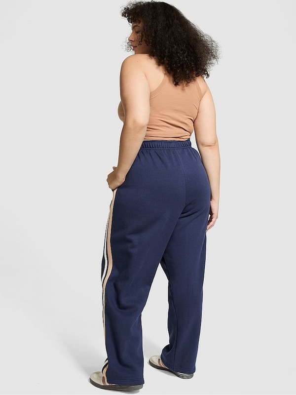 Navy / Blue Victoria Secret Midnight Wide Leg Fleece Joggers | PYBGU9213