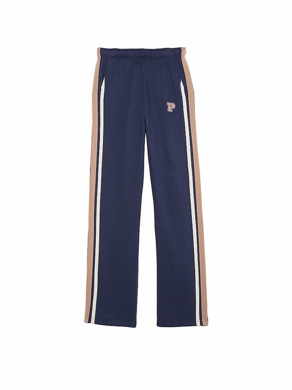 Navy / Blue Victoria Secret Midnight Wide Leg Fleece Joggers | PYBGU9213