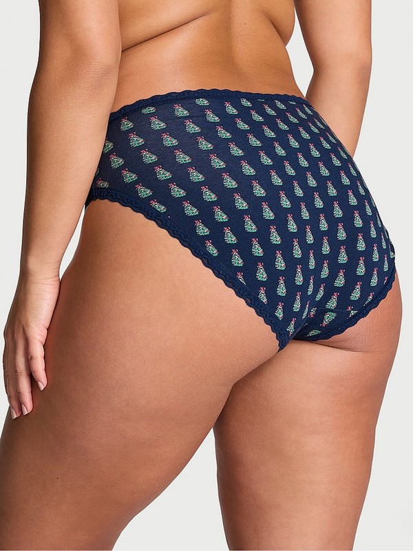 Navy / Blue Victoria Secret Noir Christmas Tree Brief Underwear | SZRGH6158