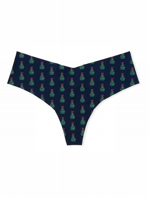 Navy / Blue Victoria Secret Noir Christmas Tree Hipster Underwear | ZPOFR8564