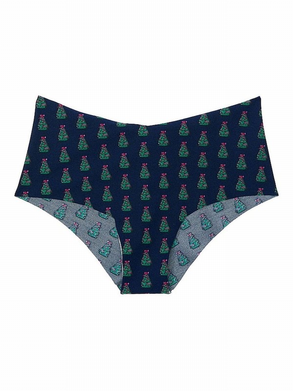 Navy / Blue Victoria Secret Noir Christmas Tree Cheeky Underwear | EUHZR1765