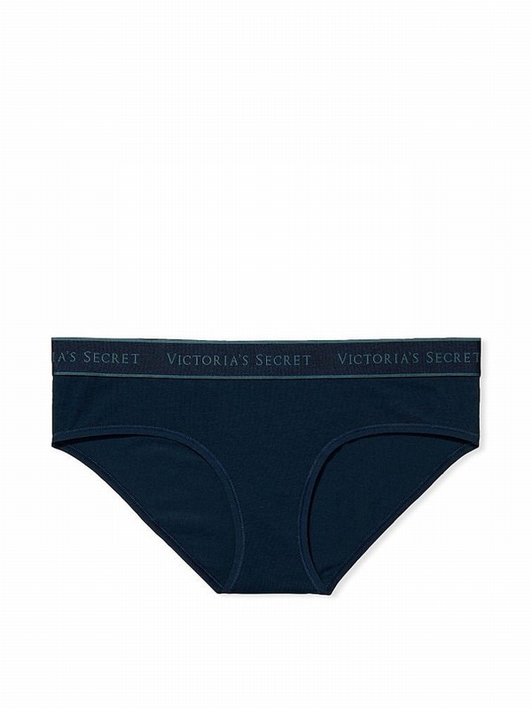 Navy / Blue Victoria Secret Noir Hipster Underwear | OXMPH7896