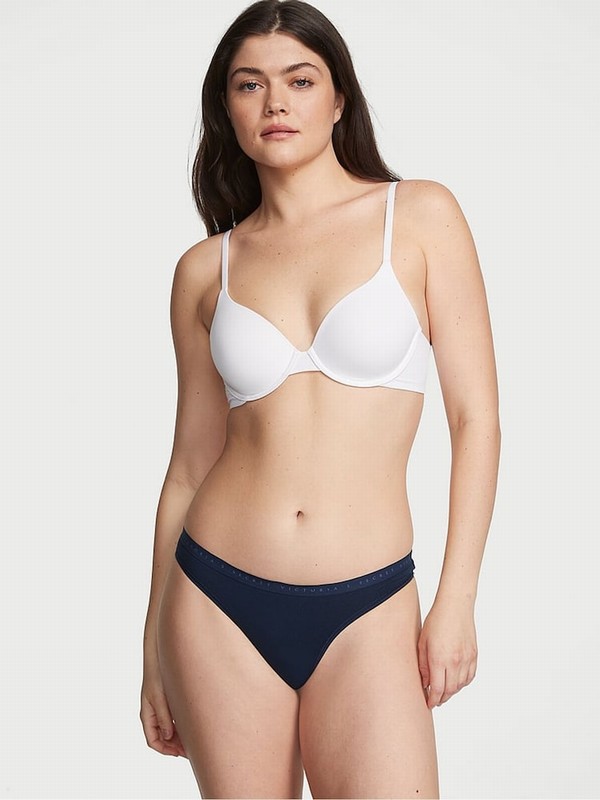 Navy / Blue Victoria Secret Noir Thong Underwear | FYMVE1293