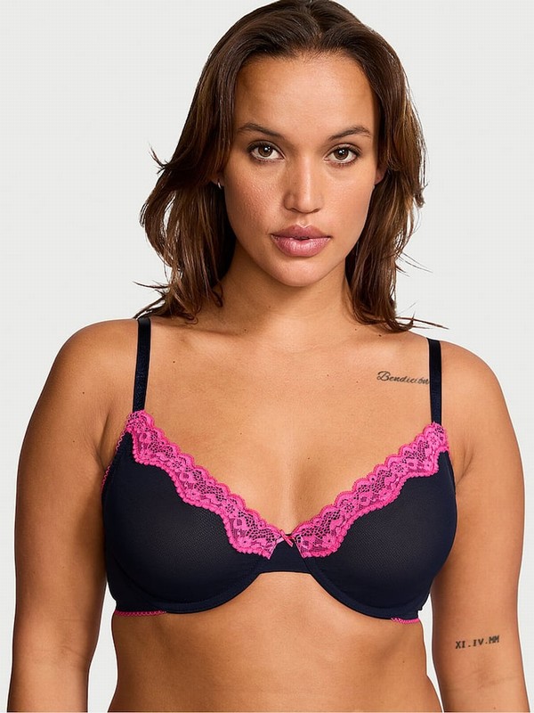 Navy / Blue Victoria Secret Noir Unlined Demi Bras | ASCFN0384