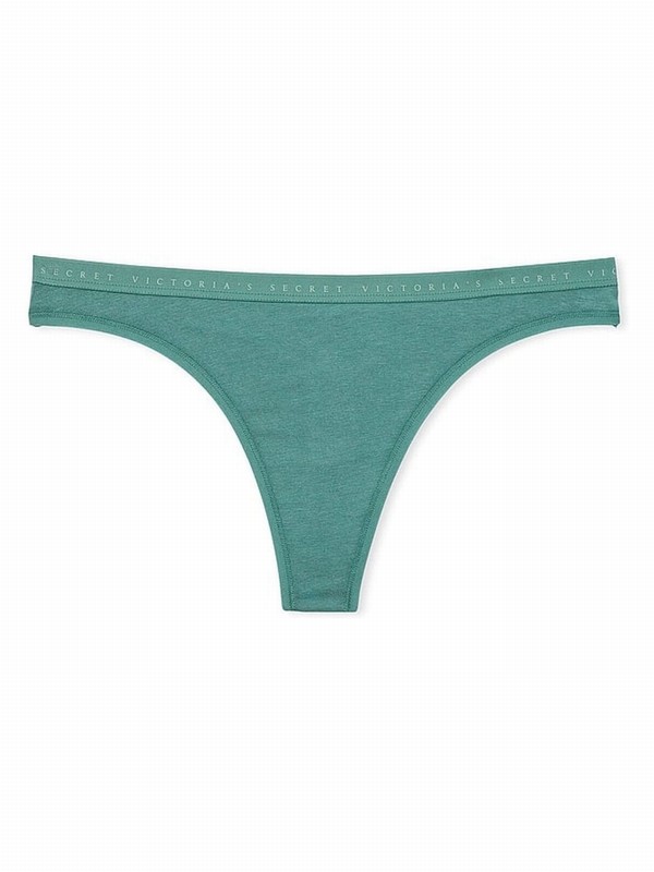 Olive / Blue Victoria Secret French Sage Thong Underwear | YRXWD7693