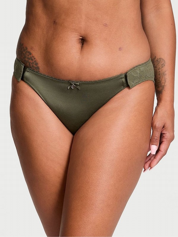Olive / Green Victoria Secret Adaptive Lace Bikini Underwear | GSYWO2368