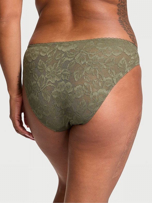 Olive / Green Victoria Secret Adaptive Lace Bikini Underwear | GSYWO2368