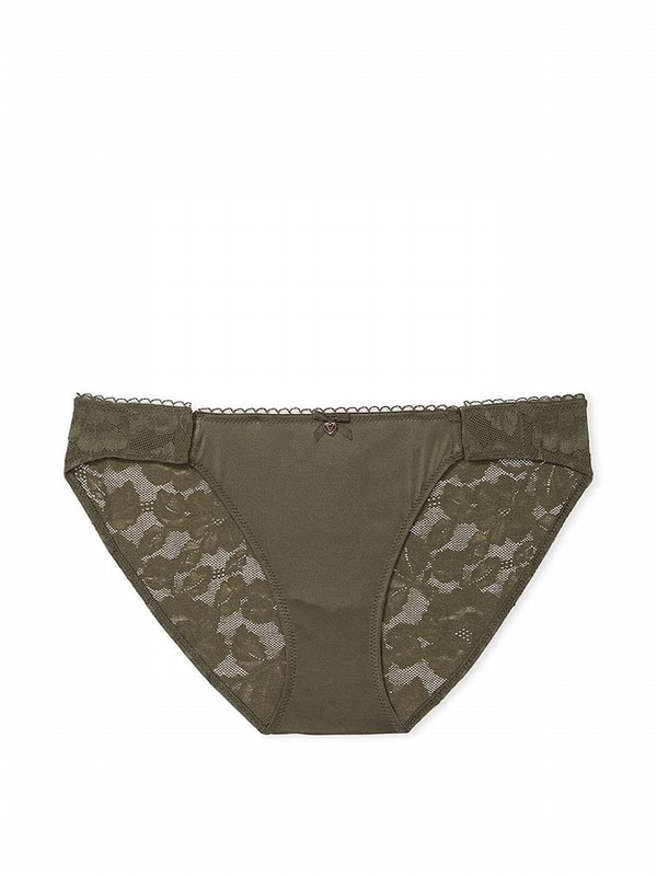 Olive / Green Victoria Secret Adaptive Lace Bikini Underwear | GSYWO2368