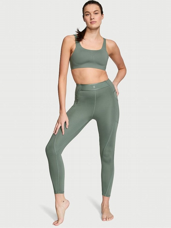 Olive / Green Victoria Secret Faded Sage Essential Fine Line Leggings | JMNSY9835