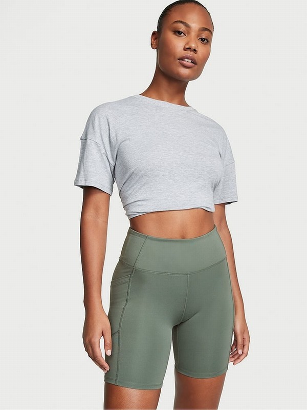 Olive / Green Victoria Secret Faded Sage VS Essential Pocket Bike Shorts | KGZRS4725