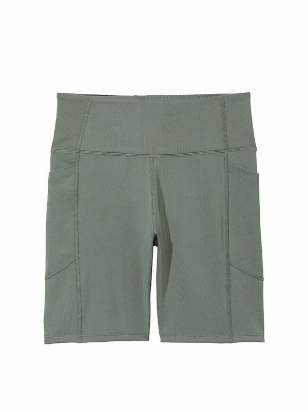 Olive / Green Victoria Secret Faded Sage VS Essential Pocket Bike Shorts | KGZRS4725