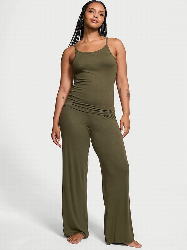 Olive / Green Victoria Secret Modal Rib Cami Long Nightwear | WOEIZ2795