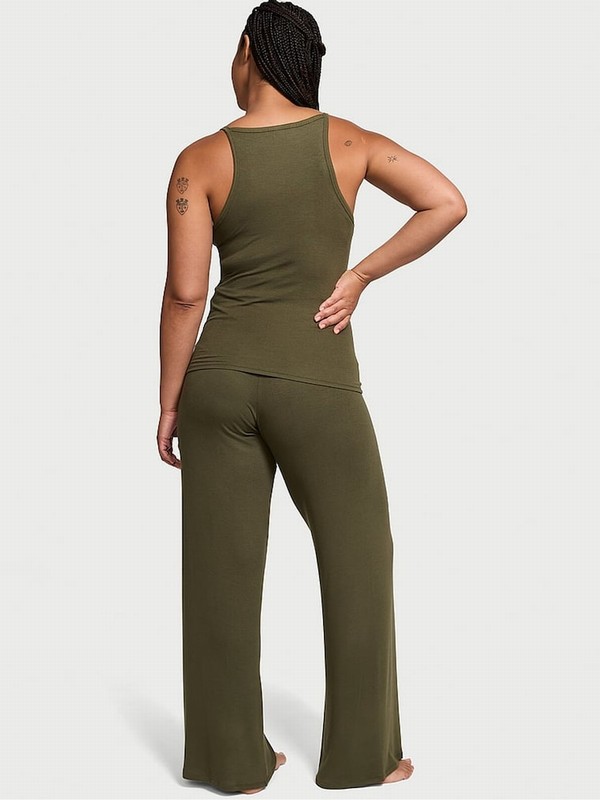Olive / Green Victoria Secret Modal Rib Cami Long Nightwear | WOEIZ2795