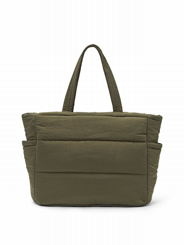 Olive / Green Victoria Secret Puffer Tote Bags | PKIZQ2108