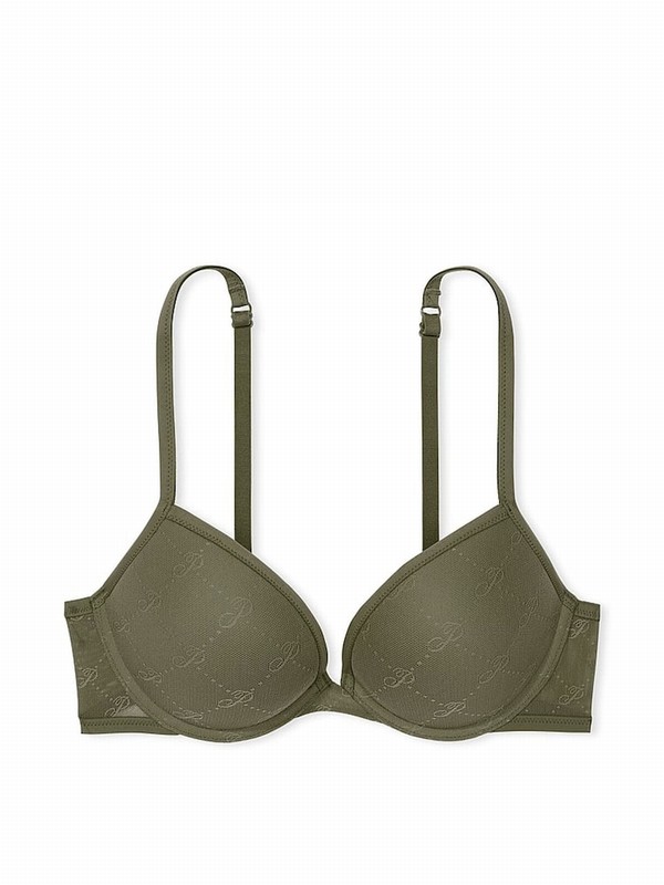 Olive / Green Victoria Secret Super Push Up Bras | PDOJL2835