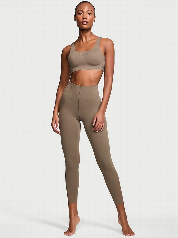 Olive / Green Victoria Secret Terra 7/8 Length VS Elevate Corset Leggings | EOBRU6325