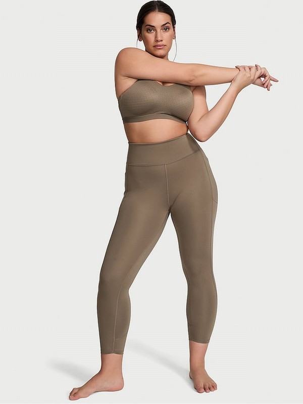 Olive / Green Victoria Secret Terra 7/8 Length VS Essential Pocket Leggings | JQBTK4236