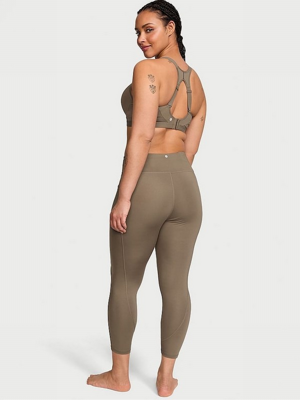 Olive / Green Victoria Secret Terra 7/8 Length VS Essential Pocket Leggings | JQBTK4236