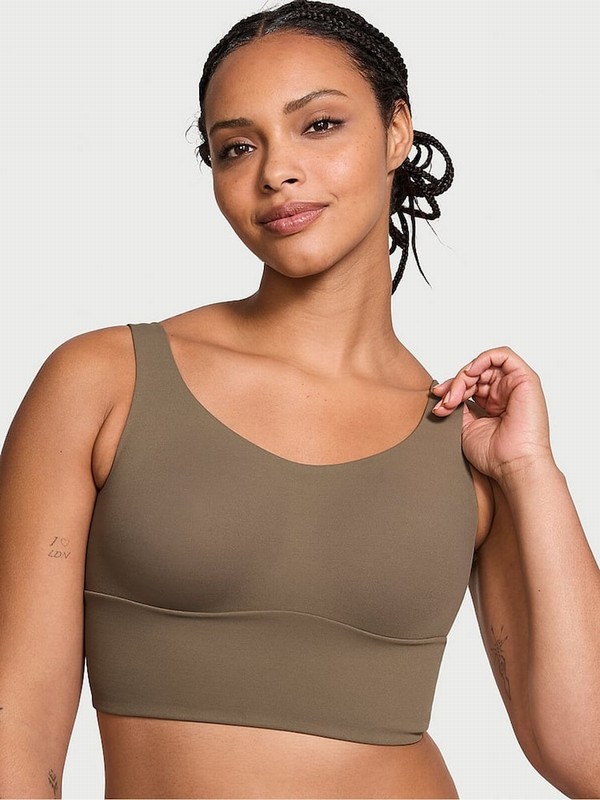Olive / Green Victoria Secret Terra Cross Back Mesh Bras | BAMCQ8392