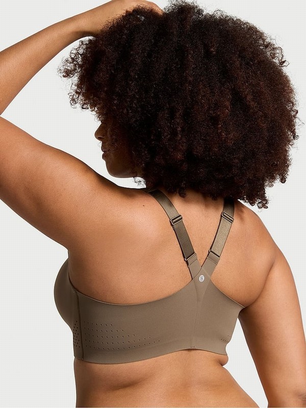 Olive / Green Victoria Secret Terra Front Close VSX Featherweight™ Max High Support Sports Bra | AEGSL4267