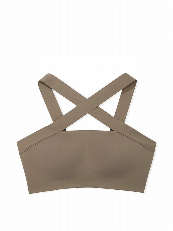 Olive / Green Victoria Secret Terra Strappy Cross Front Bras | VWHRO1540
