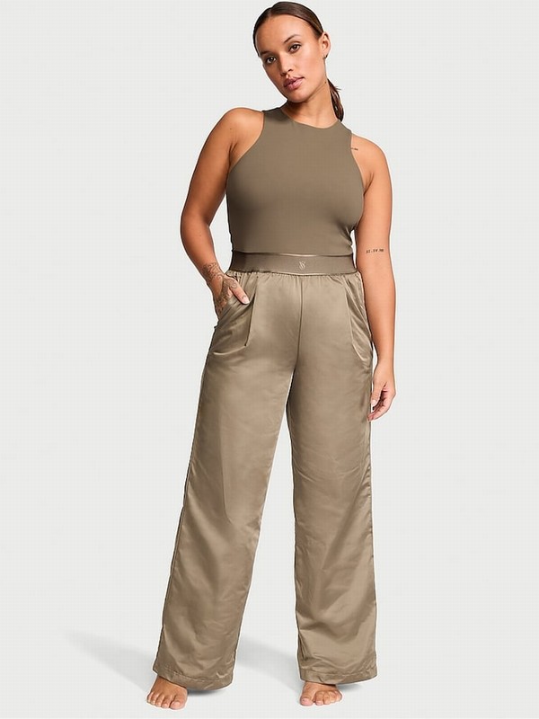Olive / Green Victoria Secret Terra VS Elevate Wide Leg Jumpsuit | EXUHA1028
