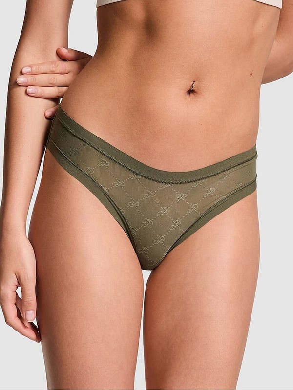 Olive / Green Victoria Secret Thong No Show Underwear | MDKBY0847