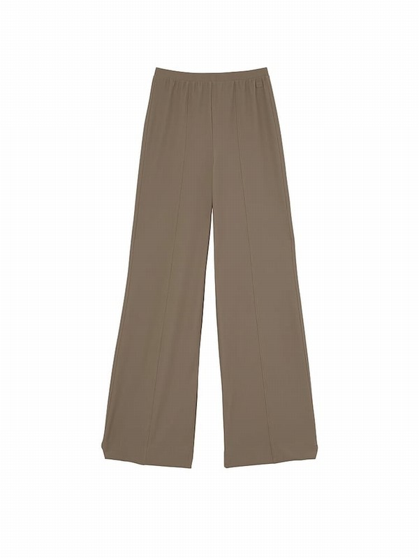 Olive / Green Victoria Secret VSX Rib Wide Leg Joggers | VISLW0461