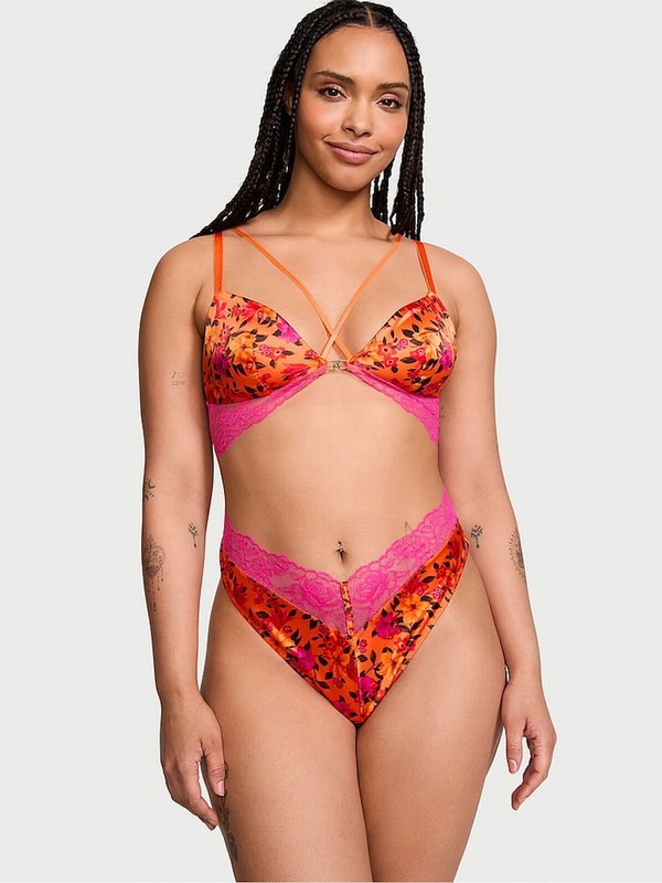 Orange Victoria Secret Island Vibes Orange Tropical Print Bodysuit Lingerie | BKFMZ6310