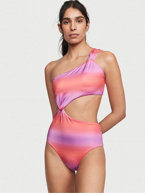 Orange Victoria Secret Sunset Ombre Orange Twistsuit Swimsuits | JHPCU3509