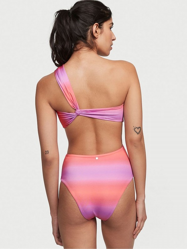 Orange Victoria Secret Sunset Ombre Orange Twistsuit Swimsuits | JHPCU3509