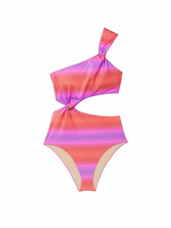Orange Victoria Secret Sunset Ombre Orange Twistsuit Swimsuits | JHPCU3509