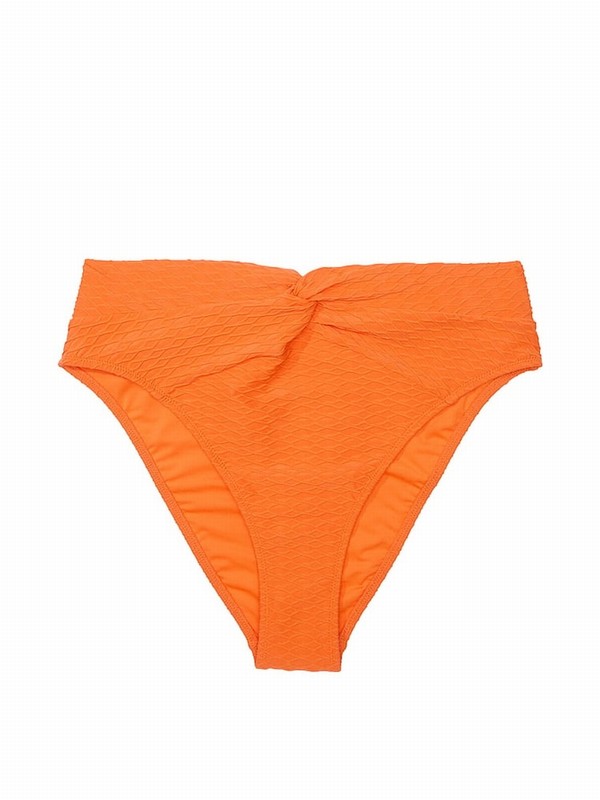 Orange Victoria Secret Sunset Orange Fishnet High Leg Bikini Bottom | SACNW1089