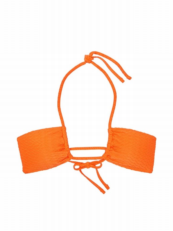 Orange Victoria Secret Sunset Orange Fishnet Cross Over Bikini Top | ZVTXR0438